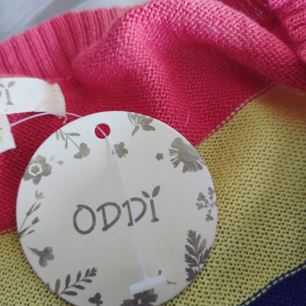 ODDY Rainbow Stripe Sweater Dress | Cozy Knit Statement Dress S–2X - Picture 7 of 7